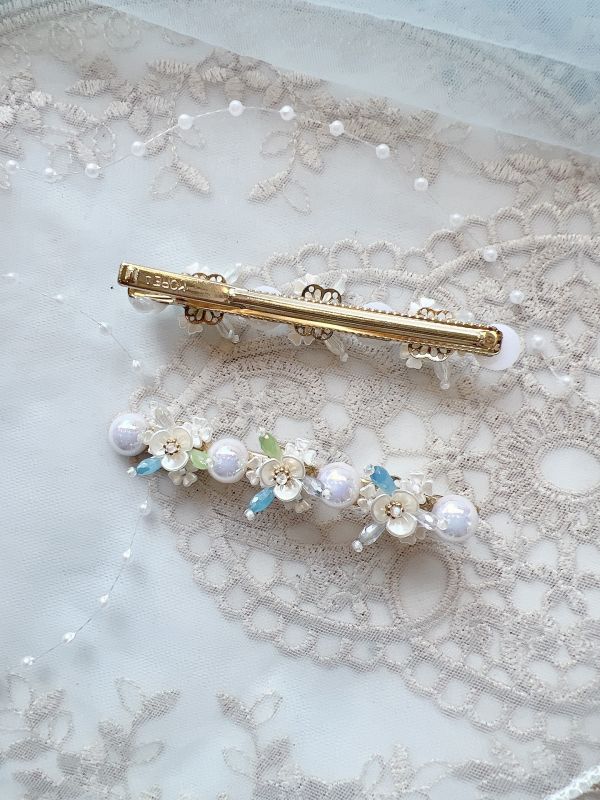 珍珠造型維多莉亞風格設計壓夾髮夾 