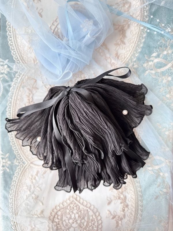 多層次蓬鬆感皺摺雪紡公主鯊魚夾/抓夾 