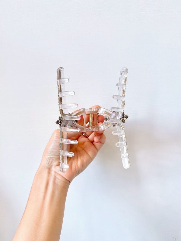 精緻水鑽雕花寶石排鑽抓夾 