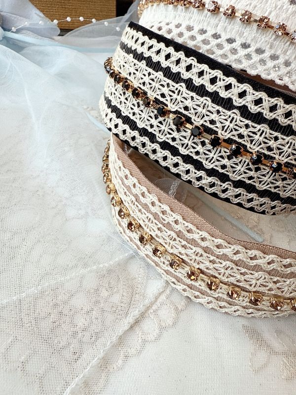 蕾絲趕排鑽小閃耀髮圈 