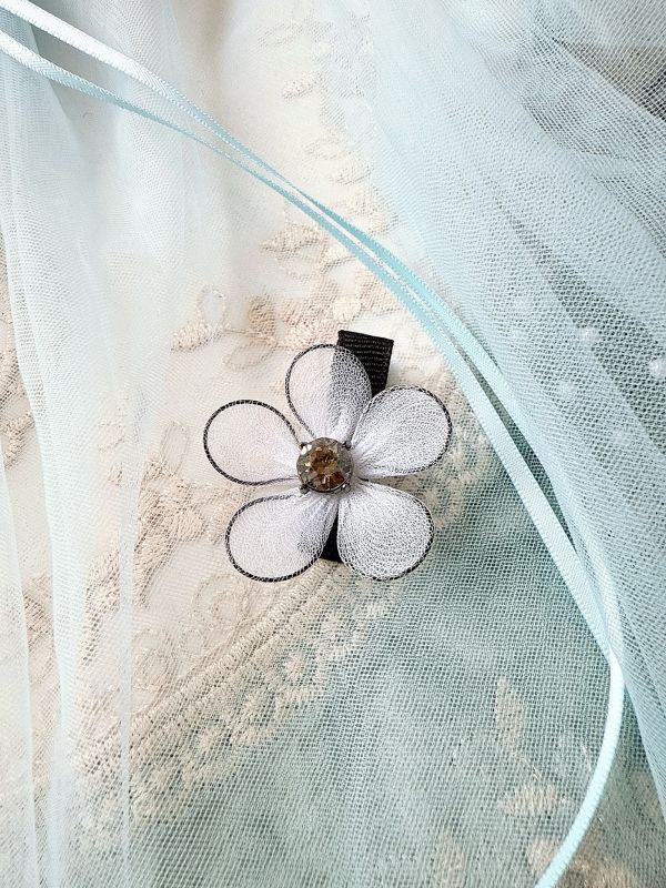 手工立體棉絲花短板髮夾壓夾 