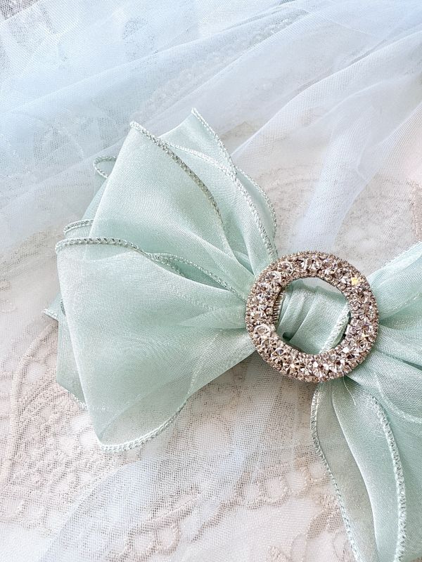 銀蔥雪紡華貴蝴蝶結髮夾 