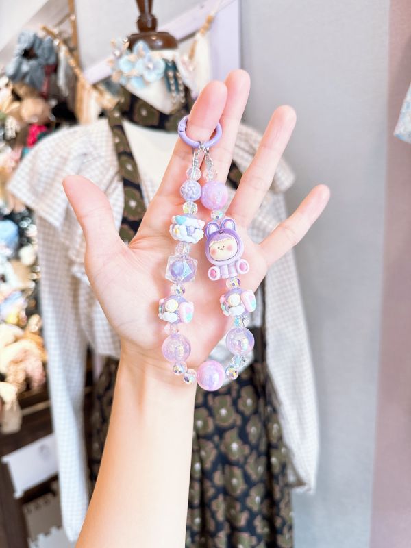 超可愛彩光串珠手機吊飾/掛墜 