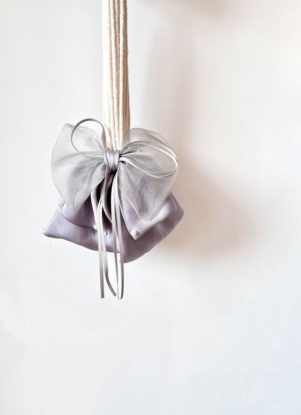 緞面質感蝴蝶結可愛風雪紡公主鯊魚夾/抓夾 