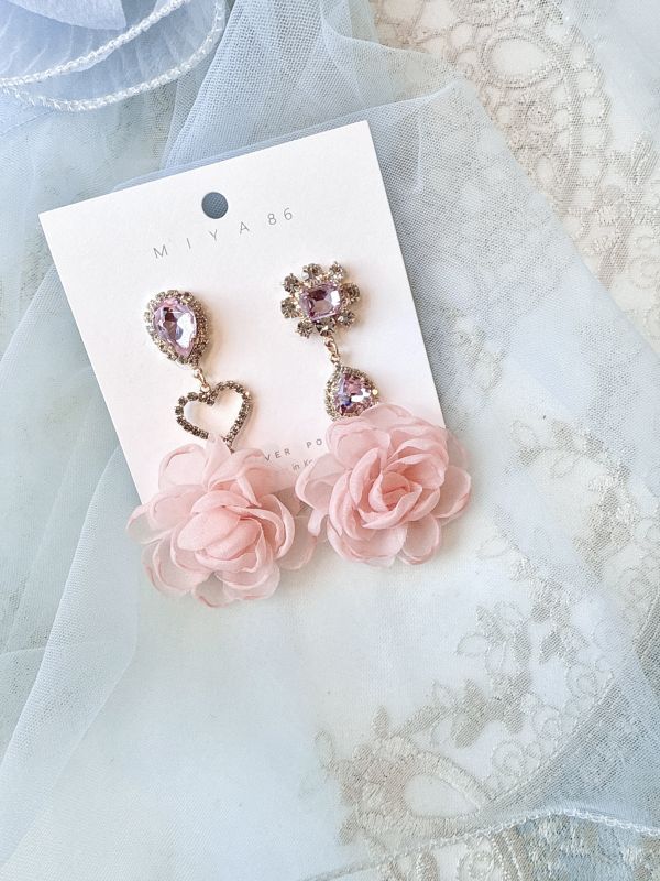 浪漫奢美寶石垂墜耳環 