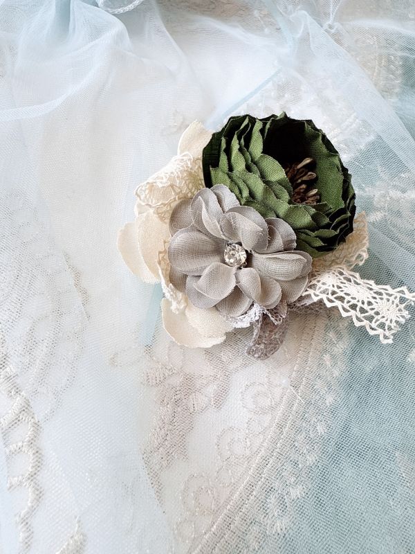 淡雅和熙手工立體花髮夾/別針 