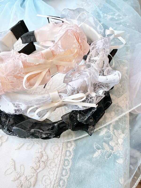 夢幻甜美蝴蝶結精緻蕾絲髮圈 