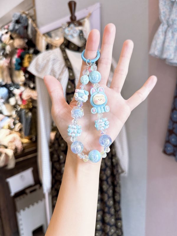 超可愛彩光串珠手機吊飾/掛墜 