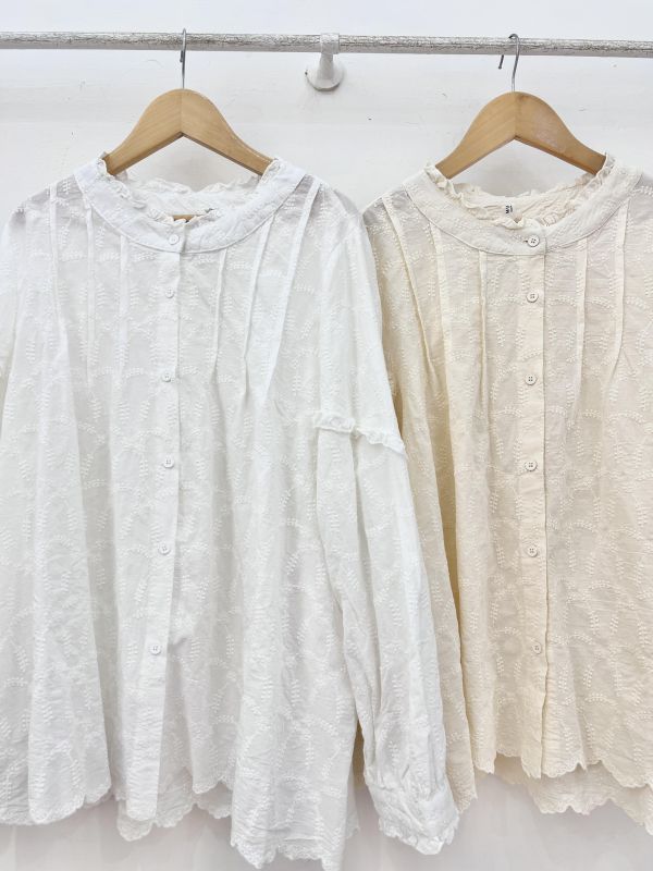 陽光普照荷葉棉麻上衣 