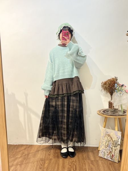 A14甜酷風抽繩裙 