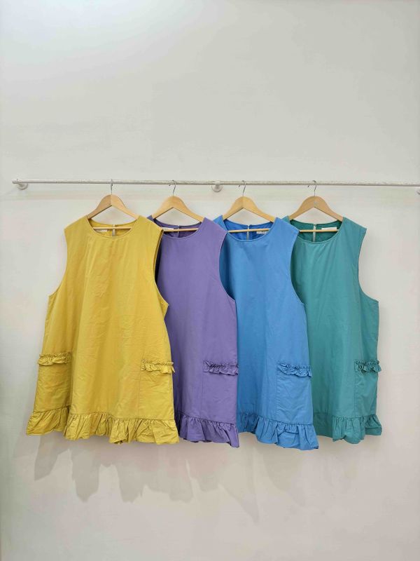 衍縫糖果荷葉背心 