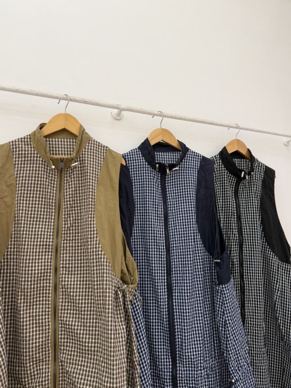 機能系格紋長版背心 