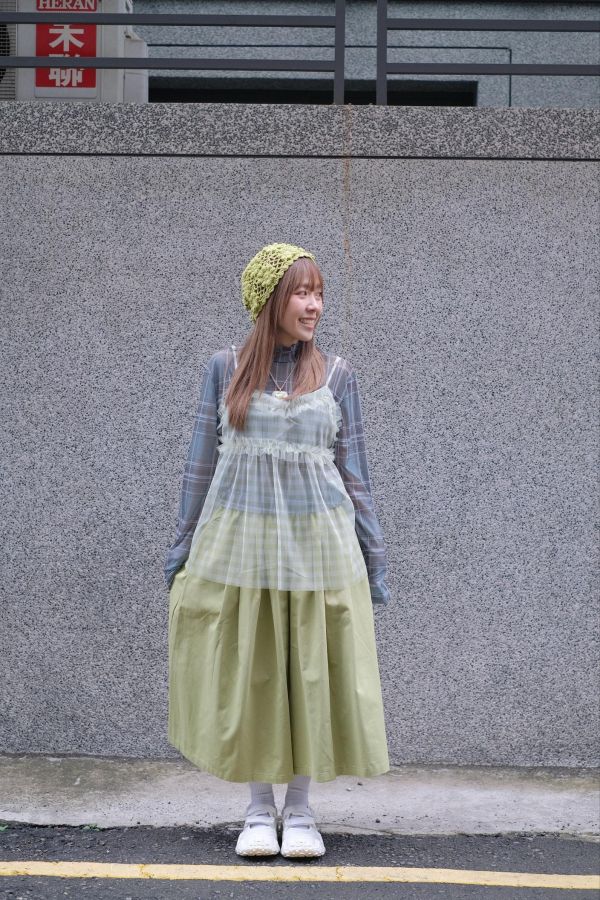 B25青春格紋紗背心 