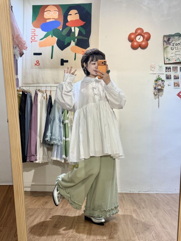 B08 卡哇伊蝴蝶結五分上衣 