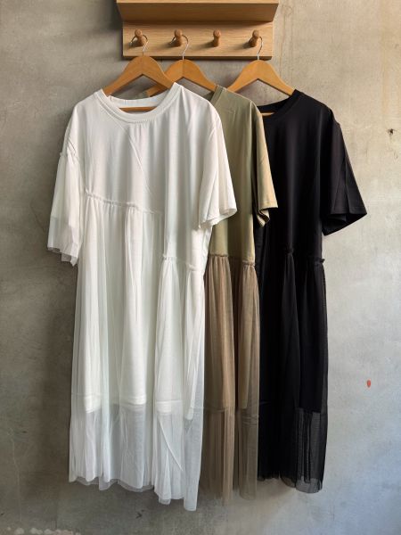 設計拼紗七分洋裝 