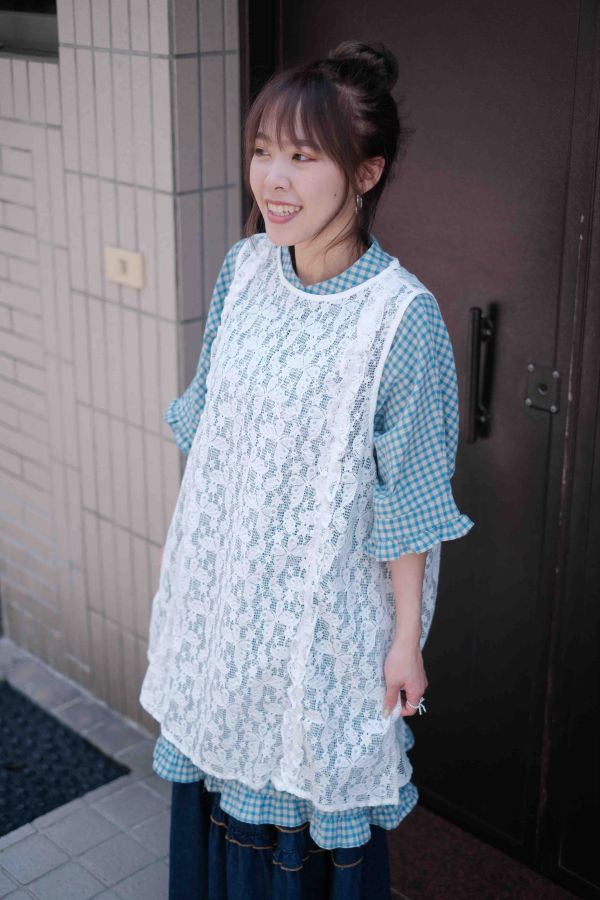 春夏荷葉刺繡背心 