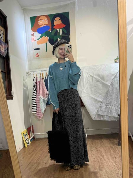 短版縫線設計毛衣 