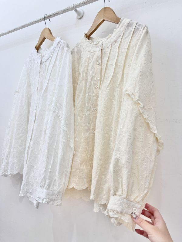 陽光普照荷葉棉麻上衣 