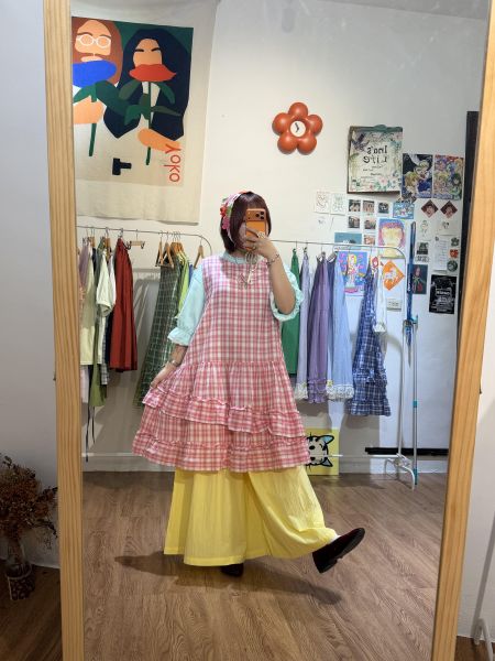 A06 彩虹公主格紋背心 