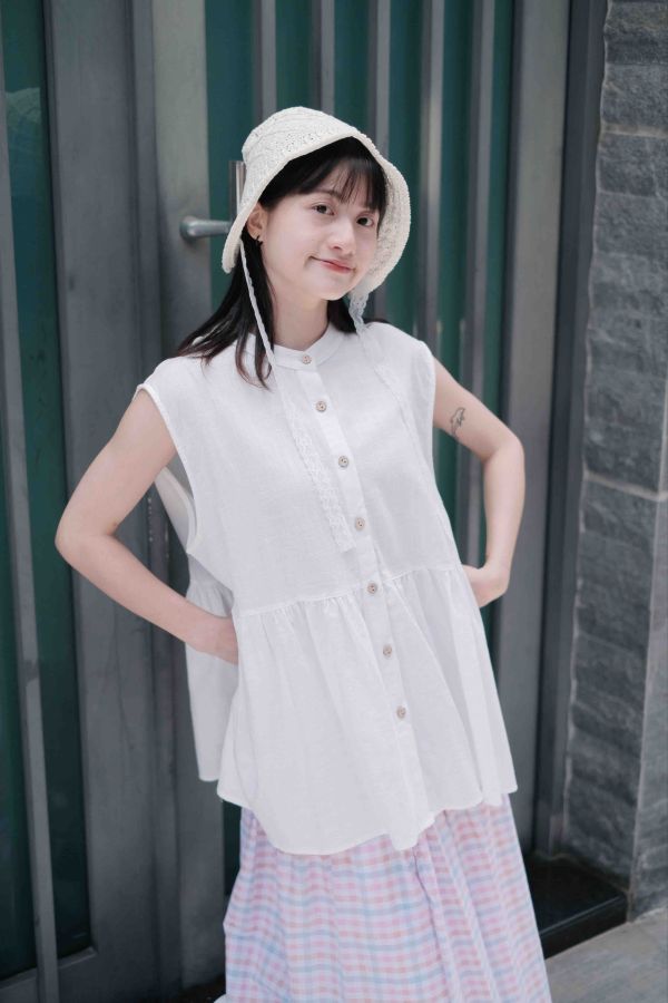 舒服棉麻圓領背心 
