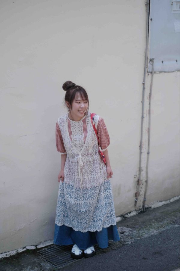 美味格子蕾絲上衣 
