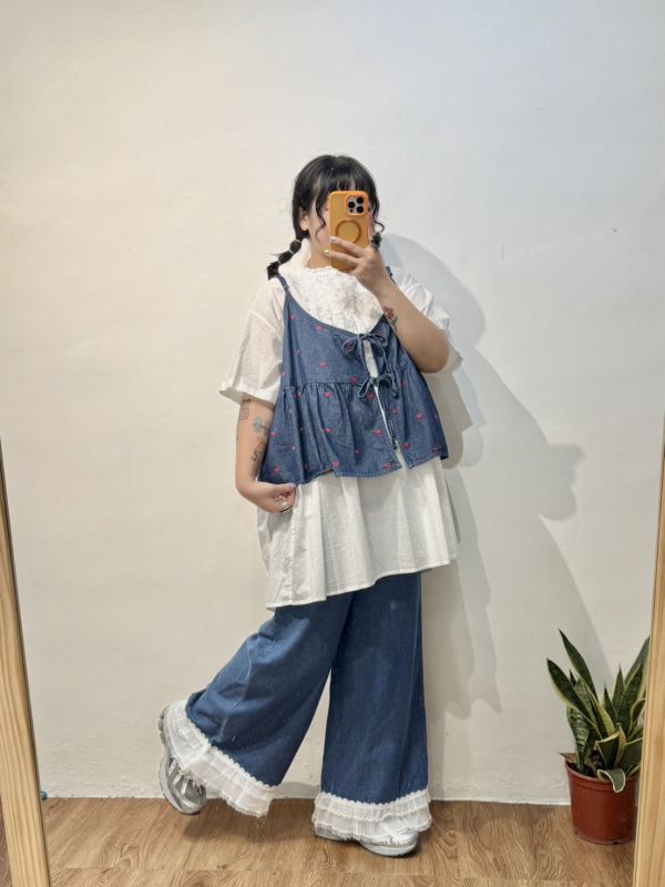 蕾絲牛仔褲 