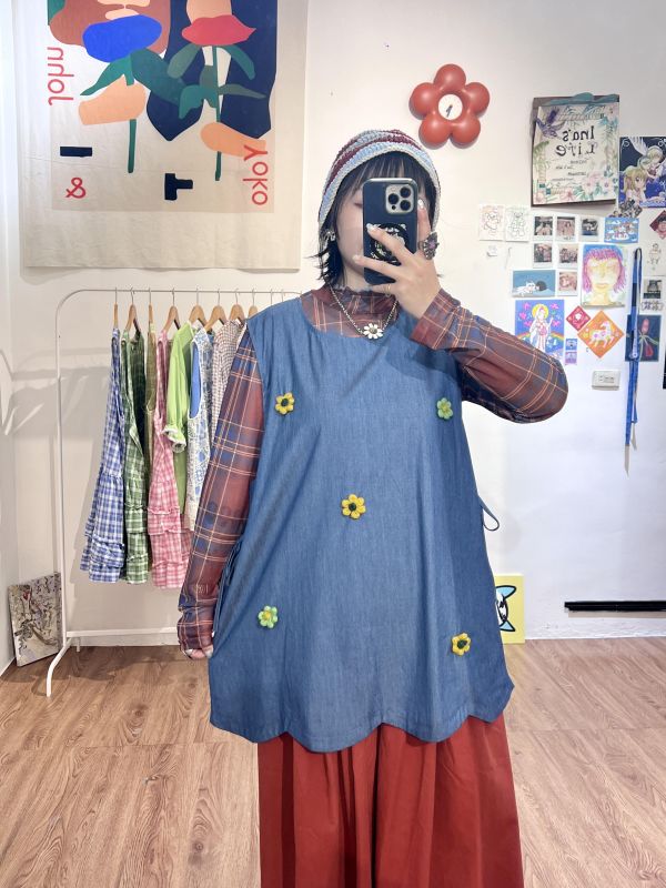 A09 小向日葵牛仔背心 