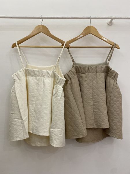 兩色｜ 菱格衍縫小背心 