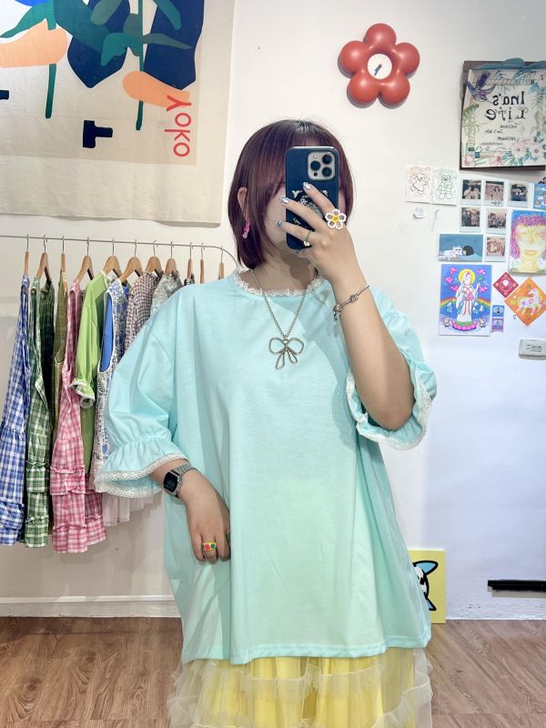 A01點綴蕾絲上衣 