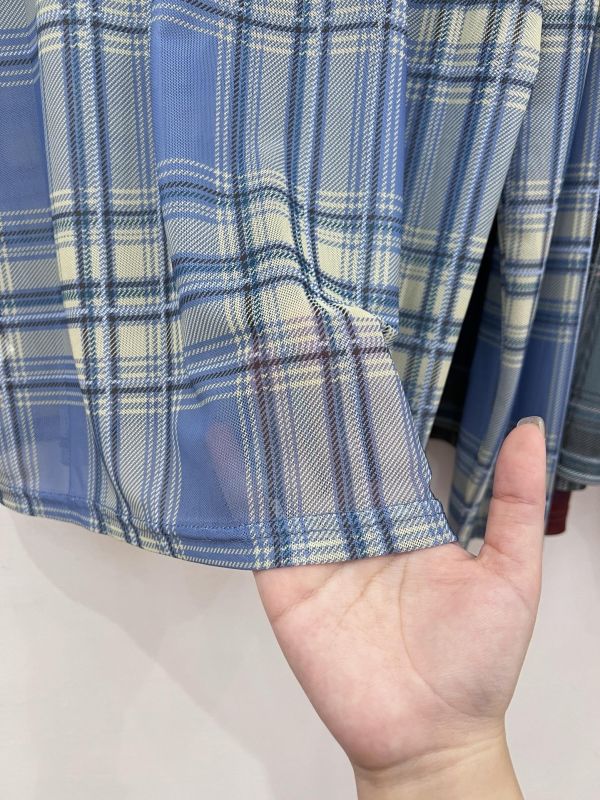 B03 格紋透膚內搭 