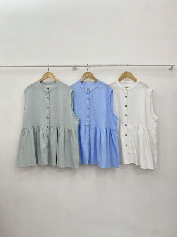 舒服棉麻圓領背心 