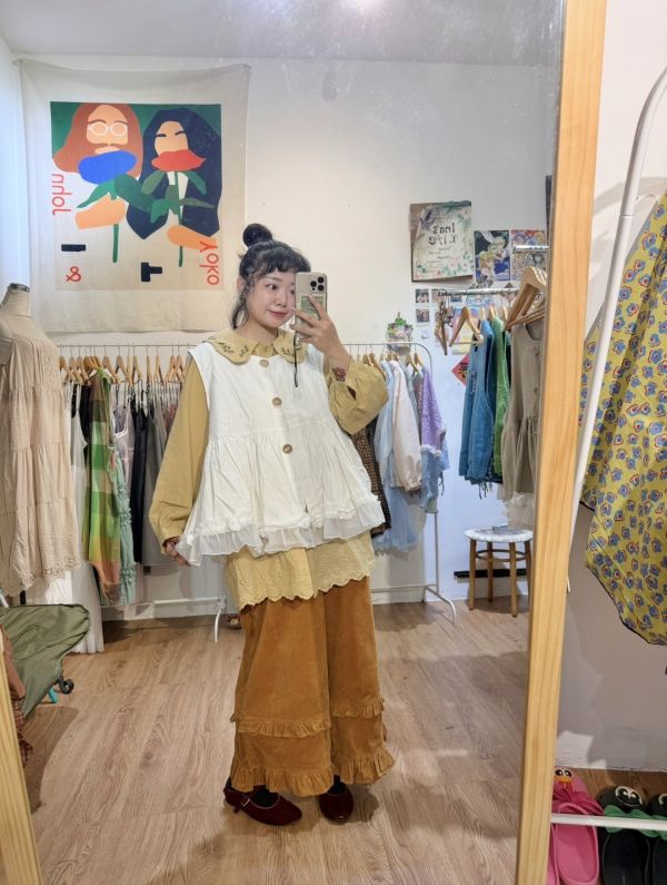 磨毛玫瑰花背心 