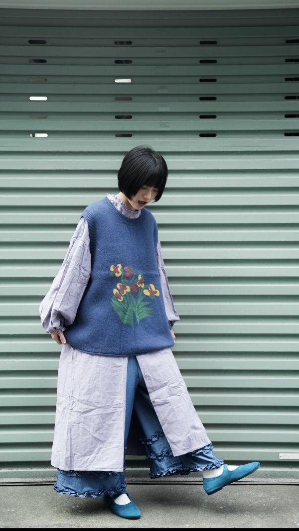 棉麻中山荷葉洋裝 