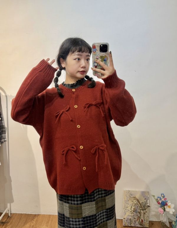 蝴蝶結氣質毛衣 