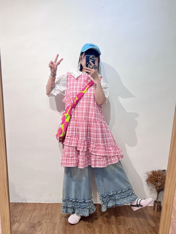 A06 彩虹公主格紋背心 