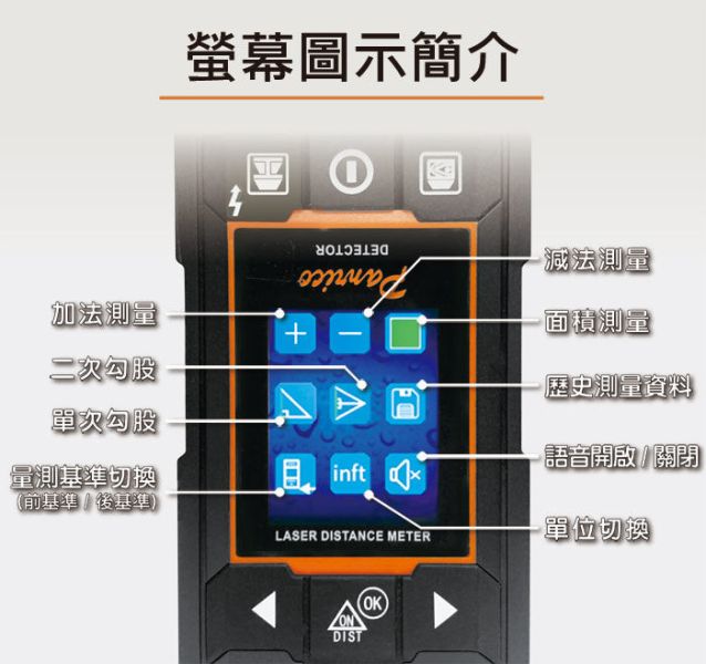 百利世 雷射測距儀+牆體探測儀 2機1體 鐳射測距儀 紅外線測距儀 雷射電子尺測量儀 