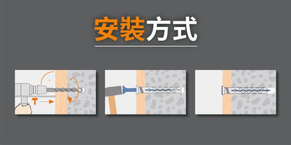 百利世 閃電型鍍鋅螺絲敲擊式尼龍快速釘 5x30mm (300支/盒) 