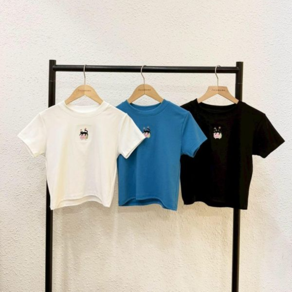 自訂款-黑貓電視刺繡圓領上衣 (MIT) 