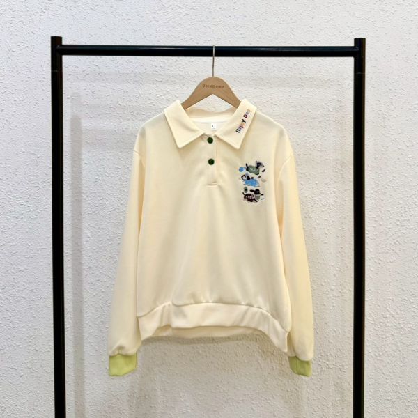 快樂小狗翻領大學踢 (無刷毛) 