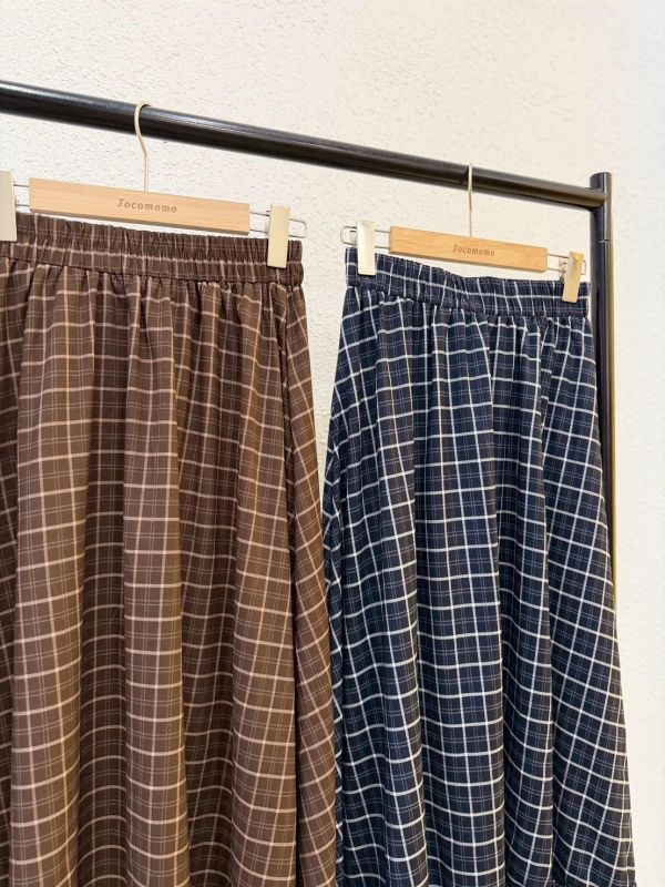 復古大方格長裙 