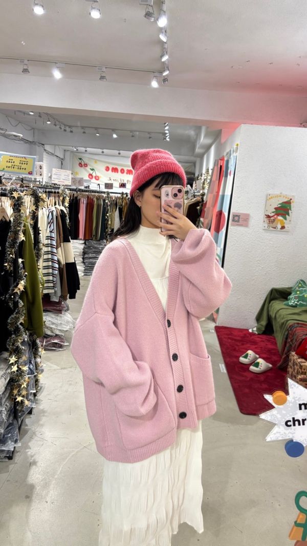 經典黑釦針織外套 