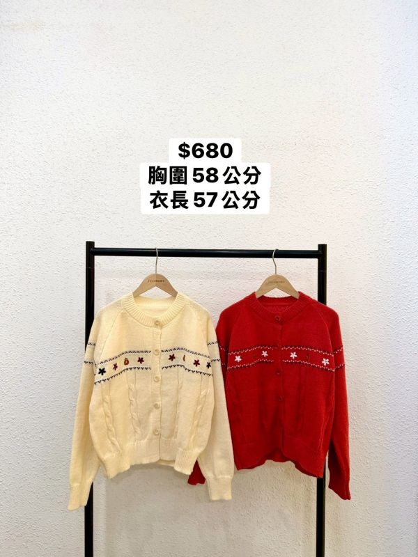 小花圖騰針織外套 