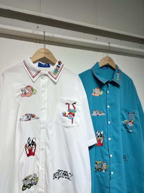 塗鴉馬戲團刺繡襯衫 