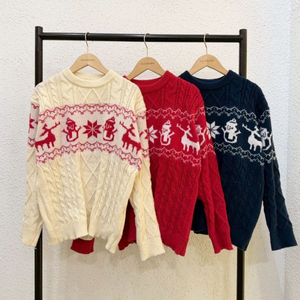 可愛麋鹿雪人毛衣 