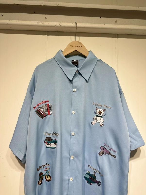 夏日小插畫刺繡襯衫 