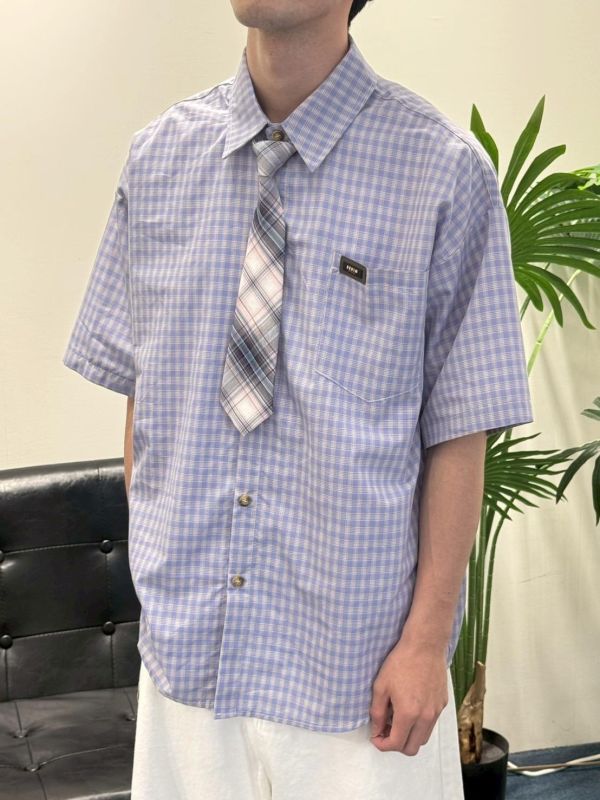 霧感輕柔格紋襯衫 