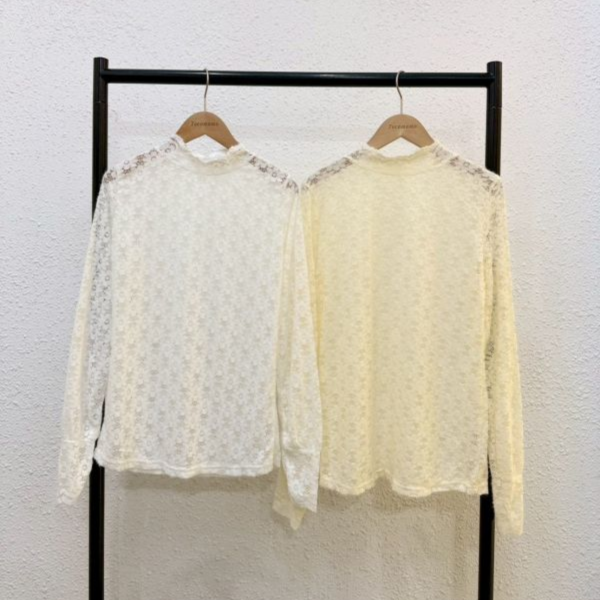 花花蕾絲長袖透膚 