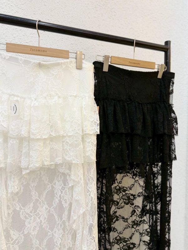 拼接裙襬蕾絲長裙 