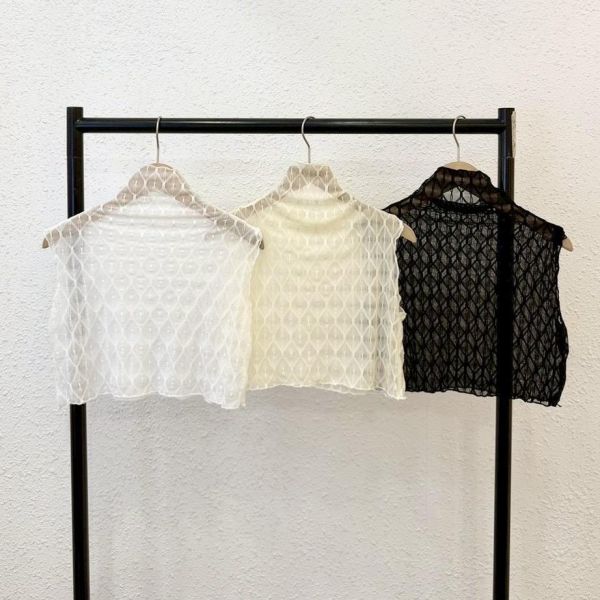 菱格紋透膚背心 