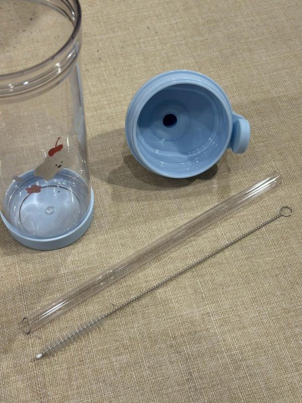 可愛透明吸管水壺 
